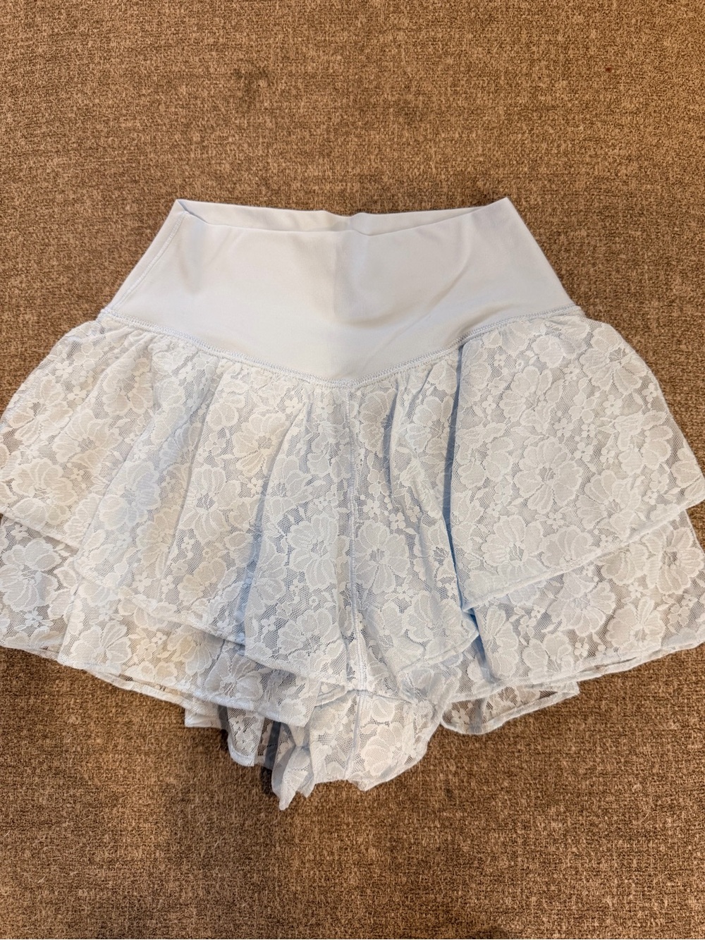 aerie Light Blue Lace Ruffle Skort Shorts